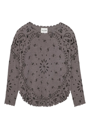 kujten bandana-print frayed-hem top - Green