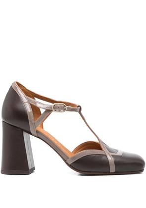 Chie Mihara 80mm Odessy T-strap block-heel pumps - Brown
