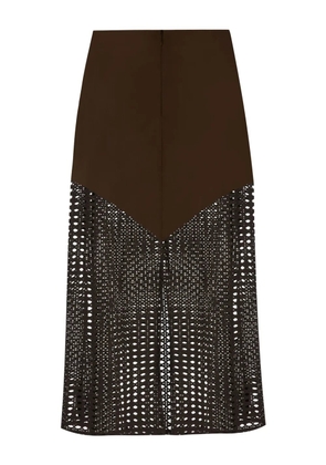 MISCI Livia cut-out panel midi skirt - Brown