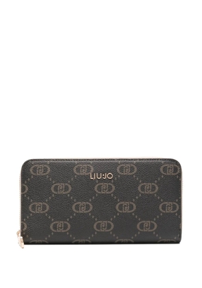 LIU JO logo-plaque zip-around wallet - Brown