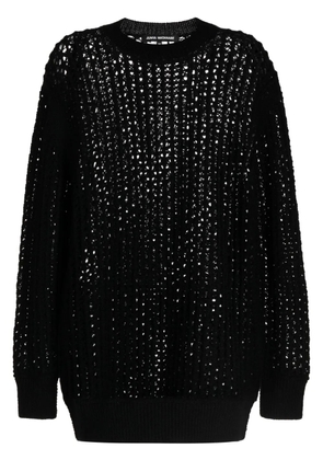Junya Watanabe open-knit wool jumper - Black
