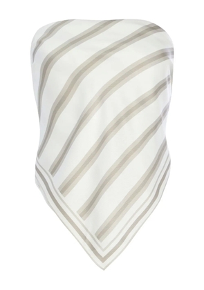 SEROYA Hark striped bandana top - White