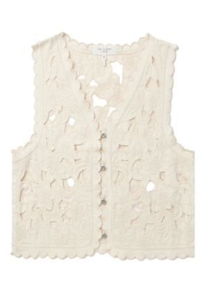 rag & bone floral-embroidered vest - Neutrals