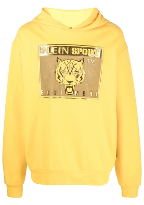 Plein Sport graphic-print hoodie - Yellow