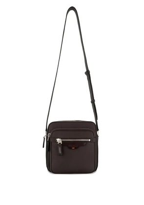 Santoni zip-fastening leather shoulder bag - Brown