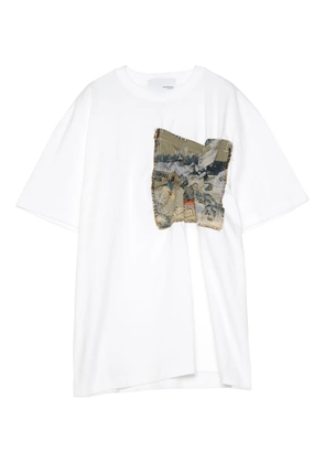 Yoshiokubo tapestry-pocket T-shirt - White