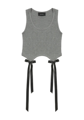 Simone Rocha ribbon-detail top - Grey