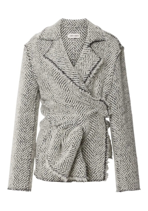 Alberta Ferretti herringbone-pattern jacket - White