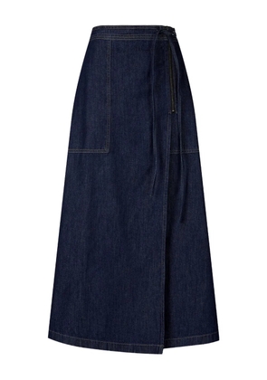 STUDIO TOMBOY contrast-stitching cotton maxi skirt - Blue