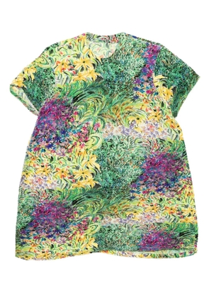 JNBY pressed pleated short-sleeved dress - Green