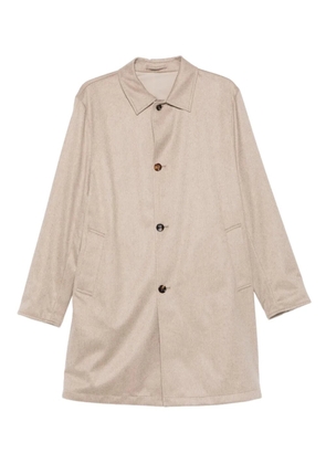 Kired button-fastening collared coat - Neutrals