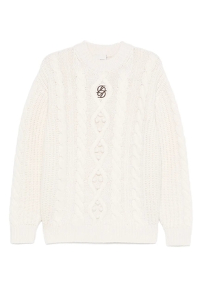 Drôle De Monsieur cable-knit jumper - White