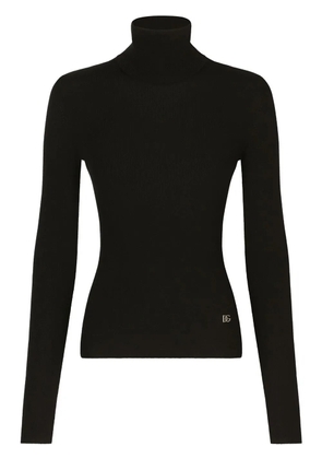 Dolce & Gabbana DG-logo roll-neck jumper - Black
