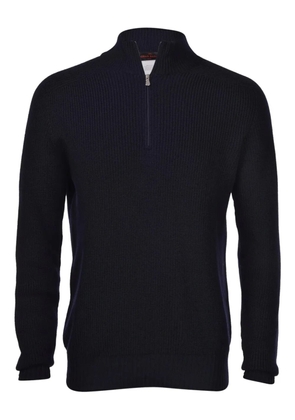 Gran Sasso ribbed zip-neck sweater - Blue