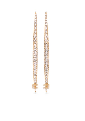 Elisabetta Franchi crystal-embellished brass earrings - Gold