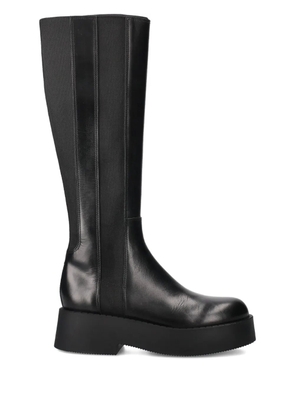 Premiata elasticated-panels leather boots - Black