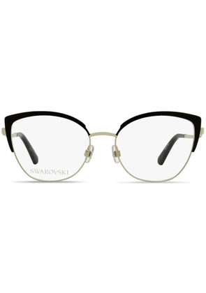 Swarovski Eyewear 5402 logo-engraved butterfly-frame glasses - Black