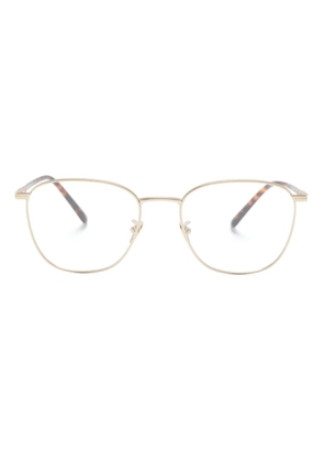 Giorgio Armani logo-engraved square-frame glasses - Brown