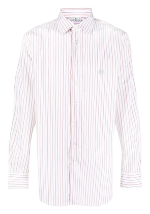 ETRO logo-embroidered striped shirt - Neutrals