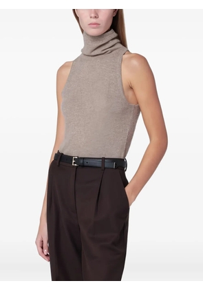 Almada Label roll-neck sleeveless top - Neutrals