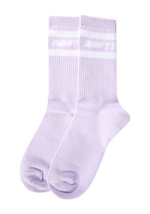 MOUTY intarsia-knit logo socks - Purple