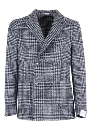 Brera double-breasted check jacket - Blue