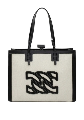 Casadei Beaurivage logo-appliqué shoulder bag - Neutrals