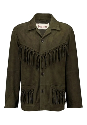 Baziszt Vestige fringe-detail suede jacket - Brown