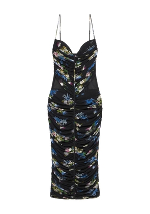 Blumarine floral-print midi dress - Black