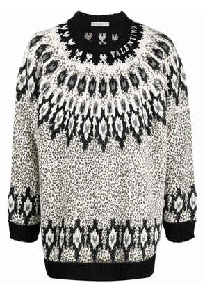 Valentino Garavani intarsia-pattern jumper - White