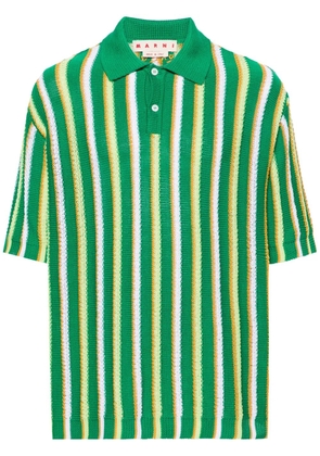 Marni striped crochet polo shirt - Green