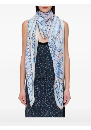 Ferragamo geometric-print silk scarf - Blue