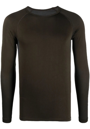 GR10K jacquard-logo long-sleeve T-shirt - Brown