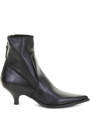 Elena Iachi 50mm zip-detail pointed-toe ankle boots - Black