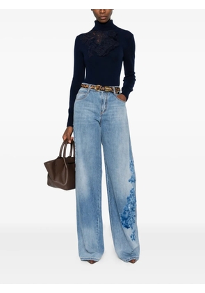 Ermanno Scervino lace roll-neck sweater - Blue
