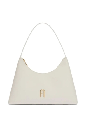 Furla small Diamante curved-top leather shoulder bag - White