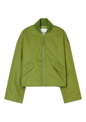 Closed cotton bomber jacket - Green