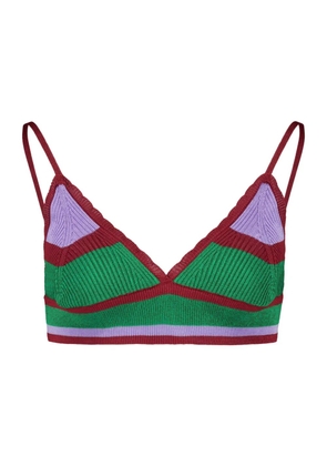 PAULA Sard Stripes Knitted bra - Green