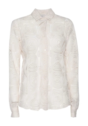 Mazzarelli rose-pattern shirt - Neutrals