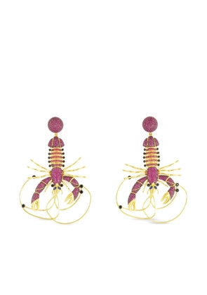 Begüm Khan crystal-embellished lobster earrings - Yellow