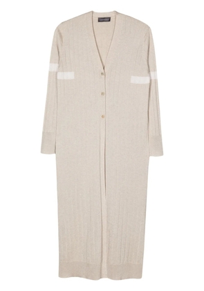 Lorena Antoniazzi long ribbed cardi coat - Neutrals