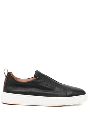 Santoni tumbled leather sneakers - Black