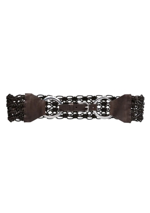 Eleventy braided leather belt - Brown