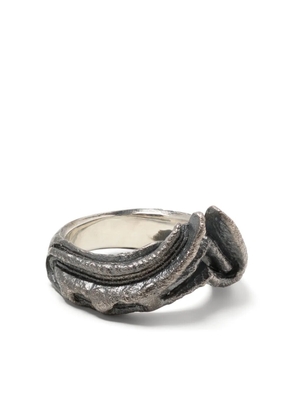 Julius carved vintage-effect ring - Silver