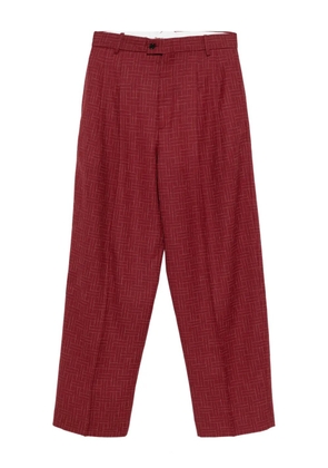 Kenzo pleated grid-pattern trousers - Red