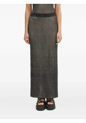 SAMSOE SAMSOE ribbed-knit maxi skirt - Black