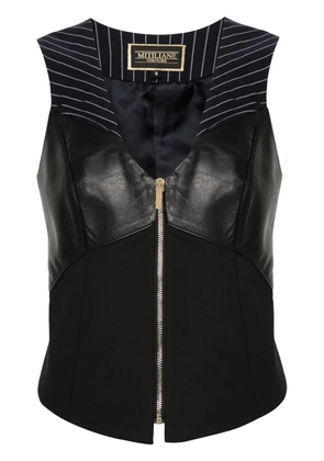 MITILIANE COUTURE panelled zipped vest - Black