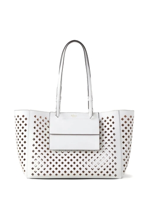 Mulberry perforated leather tote bag - White