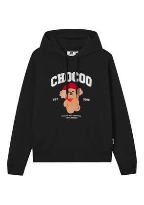 CHOCOOLATE bear-print hoodie - Black
