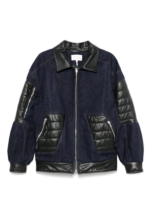 MITILIANE COUTURE leather-insert denim jacket - Blue